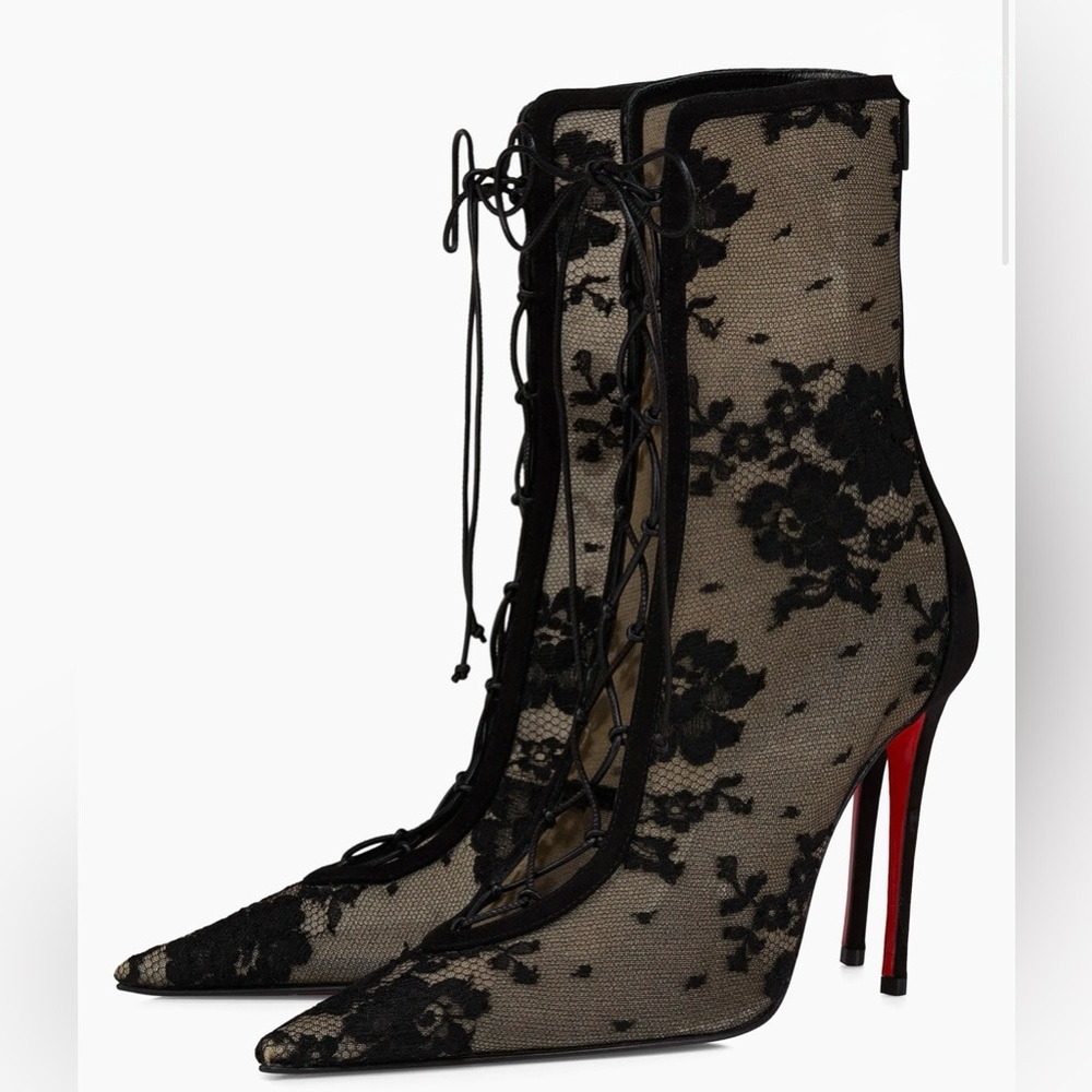 Km 100MM Lace and Leather Boots NIB